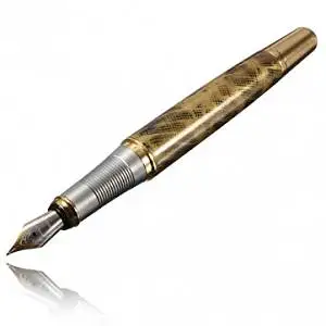 Bheema Jinhao250 Frosted Black And Golden M Nib Fountain Pen - #04