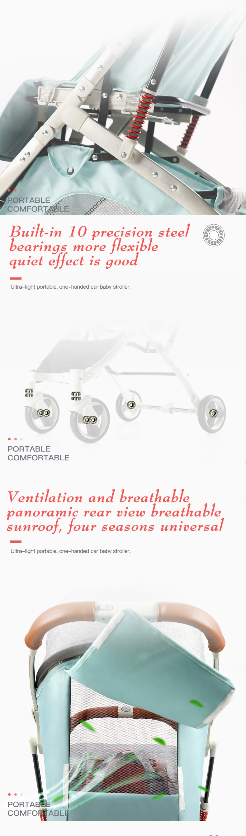 8 Gift Free Lightweight Summer Travel Stroller Can Sit Reclining Ultra Light Shock Boarding