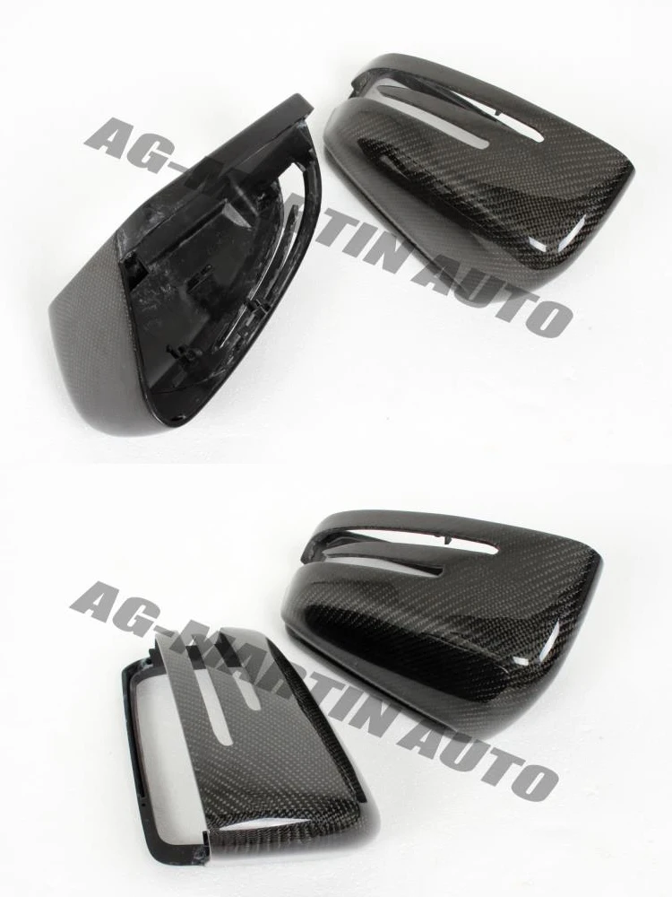 Replacement Real Carbon Fiber Side Mirror Covers With Clips Rearview