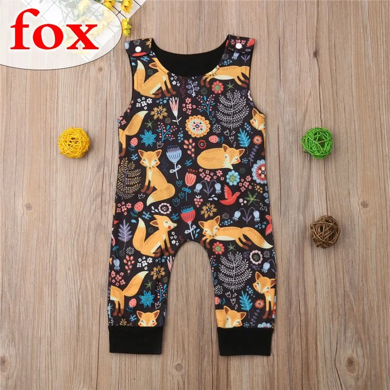 

Kids Fox Print Zoo Bodysuits With Pocket Striped Full print Girls Rompers Long Sleeved Kids Jumpsuits 0-2years Free Shipping, Plaid