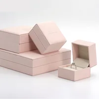 

Pink PU custom luxury jewelry packaging storage box