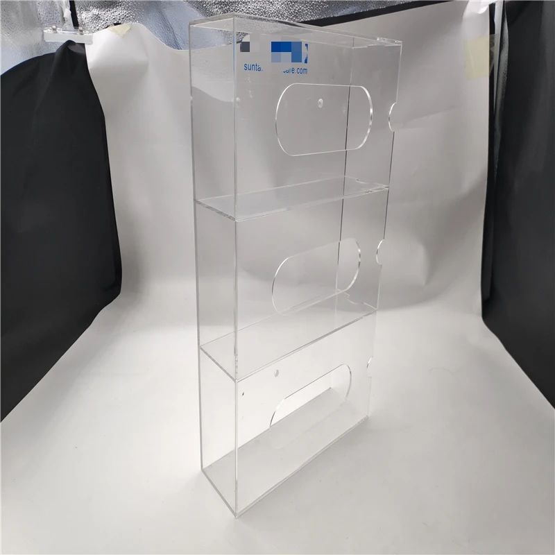 Medical Lab Use Acrylic Wall Mount Glove Box Holder Glove Dispenser