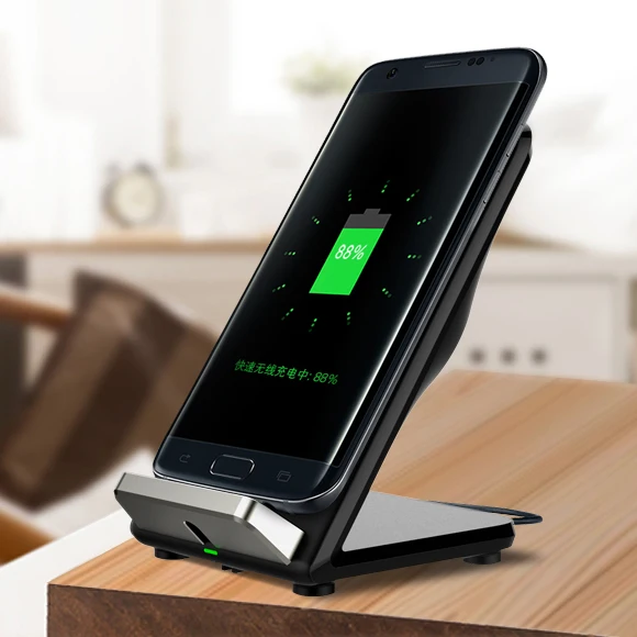 

Hot selling High quality product bracket base 7.5W/10W wireless fast charger for IPhone8 /Samsung S8/Note5/6 mobile phone