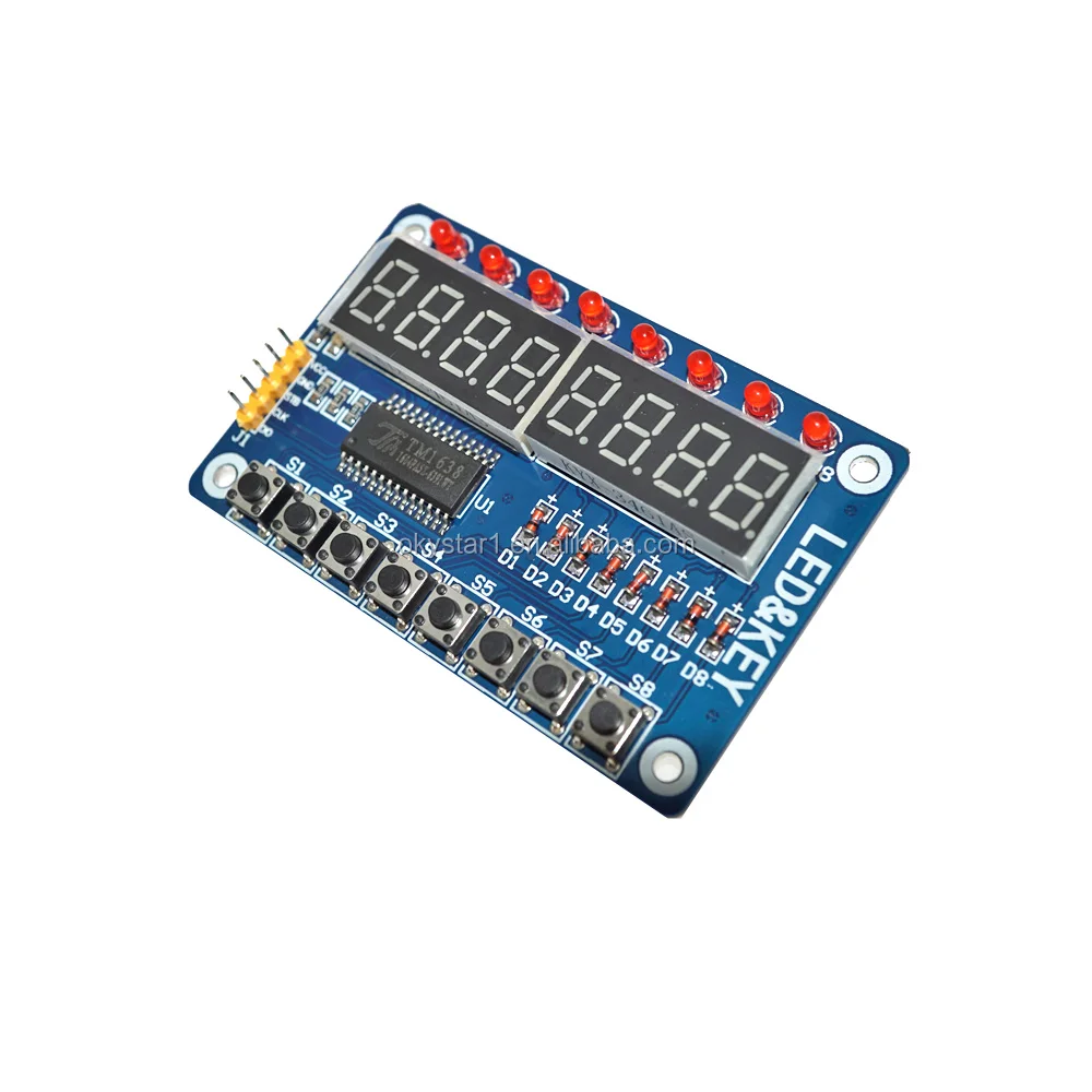 tm1638 module key display for avr  weight 28 g size 75mmx48