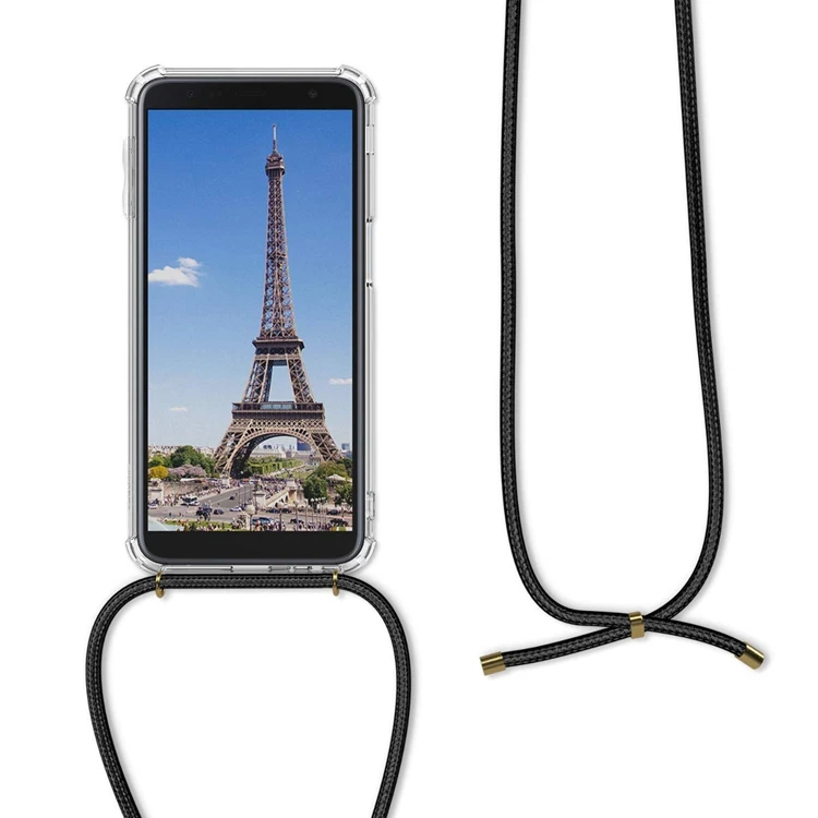 

New Arrival Shock Proof Tpu Gel Case With Strap For Samsung Galaxy J6 Plus, Clear