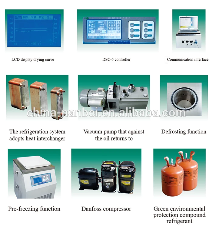 Manifold top press vertical laboratory vacuum freeze dry machine