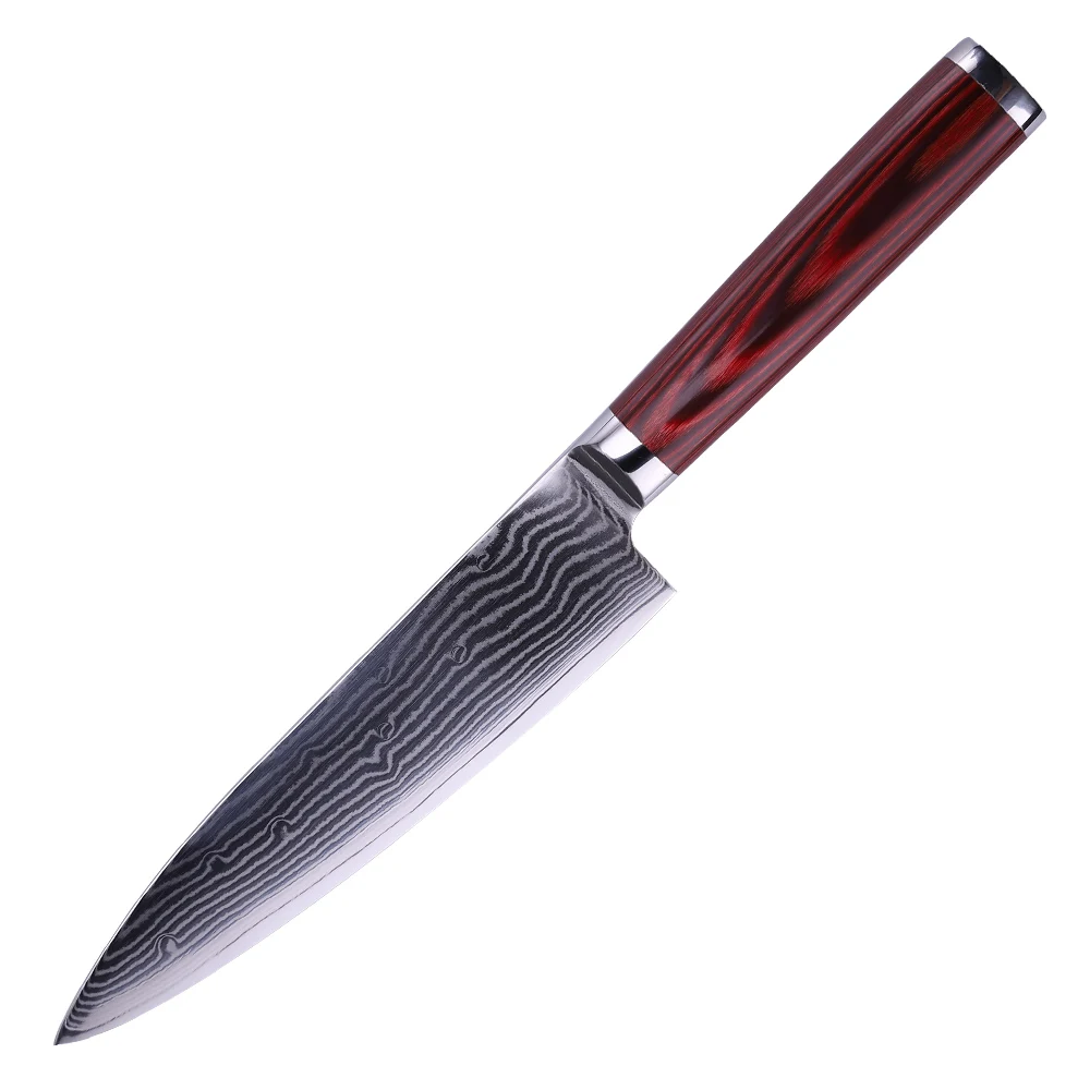 

FINDKING wooden handle 8 inch chef knife damascus steel kitchen knives kitchen ware Special gift