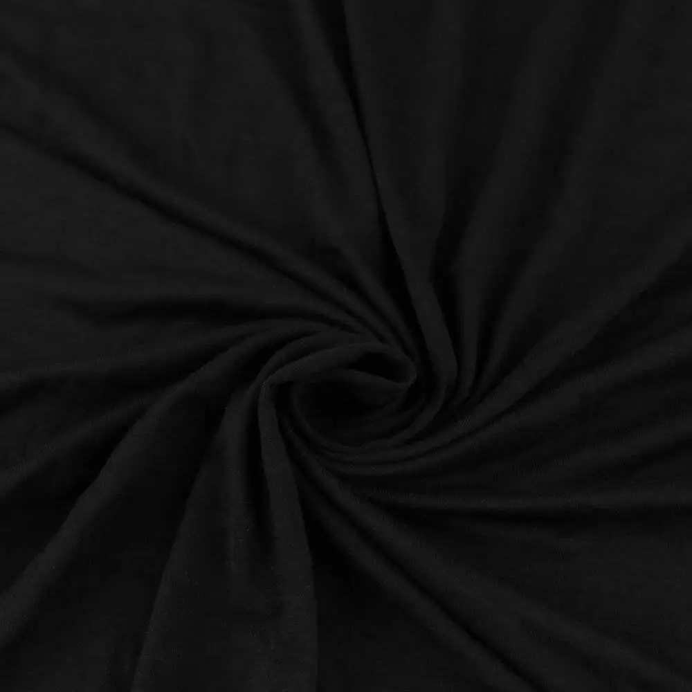 BLACK Knit Fabric, Rayon Jersey Knit Fabric, Causal Jersey Knit Fabric, Knitting Fabric by the Yard - 1 YARD