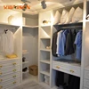 High Quality wood open wardrobe interior design, walk in closet