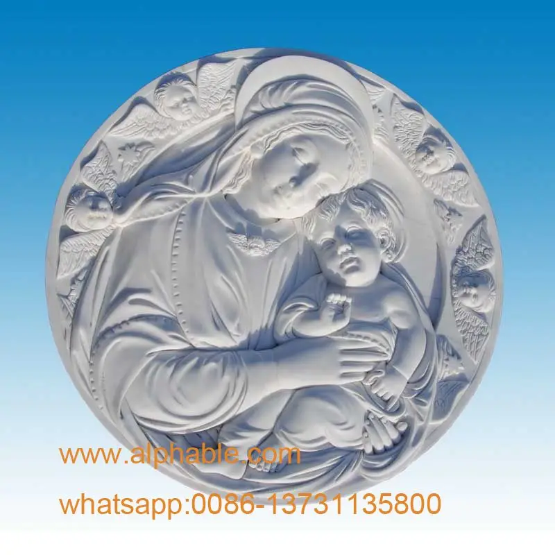 
Building decoration using white marble relief 