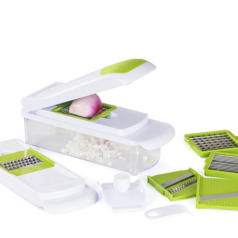 

6 in 1 Vegetable Kitchen Accessories - Mandolin Grater - Onion Chopper Dicer - Julienne Vegetable Slicer