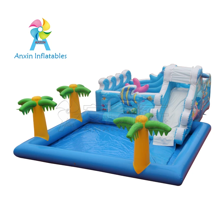 bouncy castle pool and slide