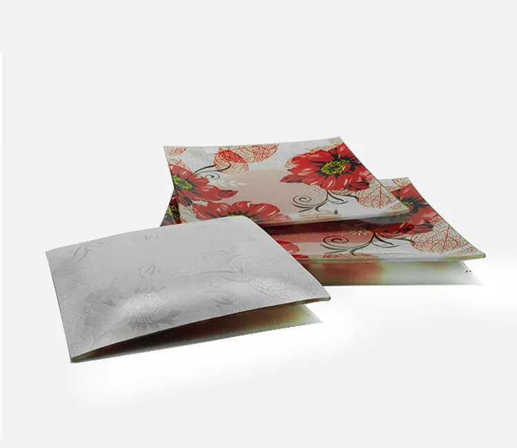 clear glass square plate