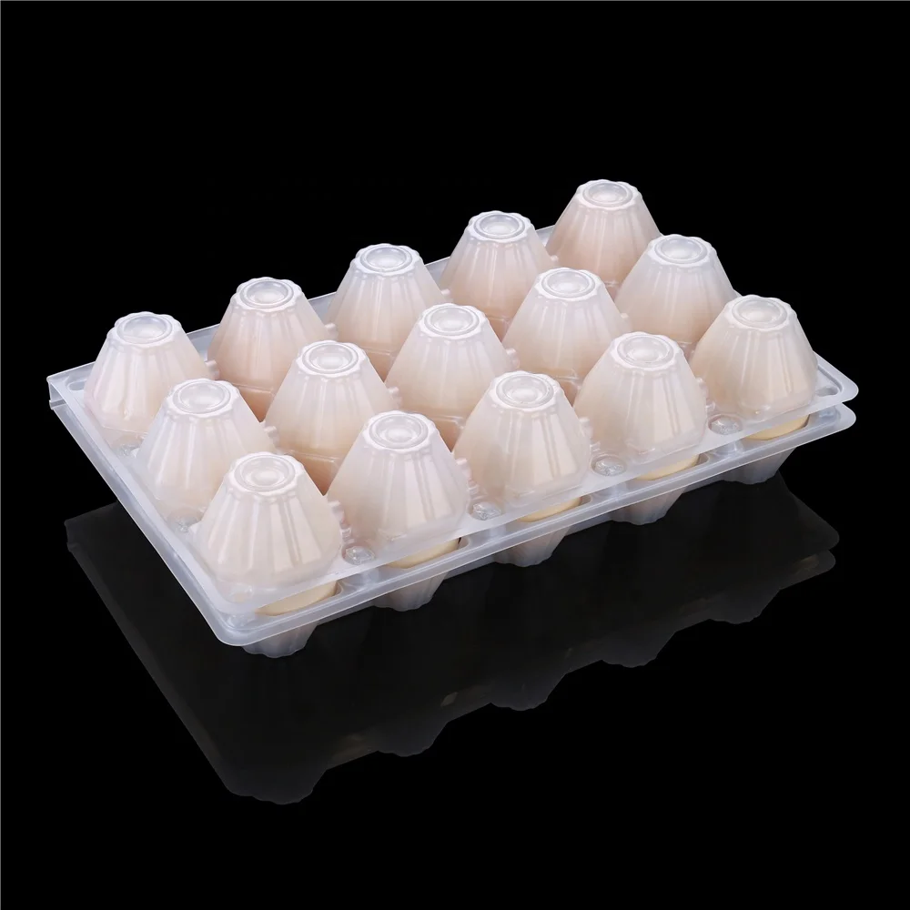 
plastic egg carton tray PS white color factory price 15pack 15cell plastic egg tray 