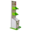 POS Cardboard Green Free Standing Display FSDU For Cosmetics Food 3 Tiers