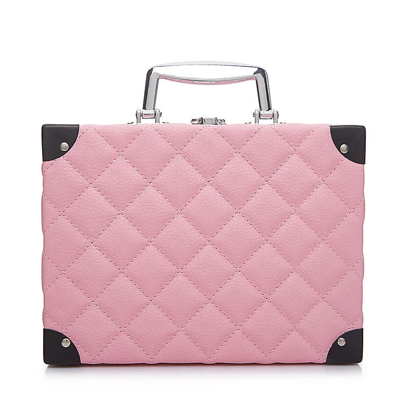 

women's vanity bag cosmetic luggage beauty cases double-layer cosmetic storage box, As picture