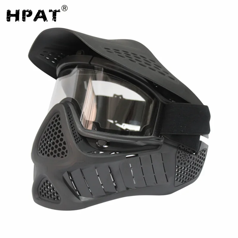 

Tactical Army Military Anti Fog Paintball Mask with Double Elastic Strap, Black