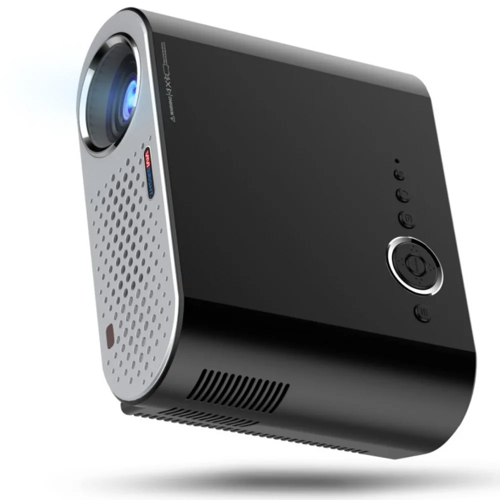 

New mini portable home projector GP90 supports high definition HD USB LED mini projector 1080P, Balck