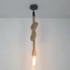 Retro Hemp Rope indoor Ceiling Pendant Edison Lamp Decor E26/E27