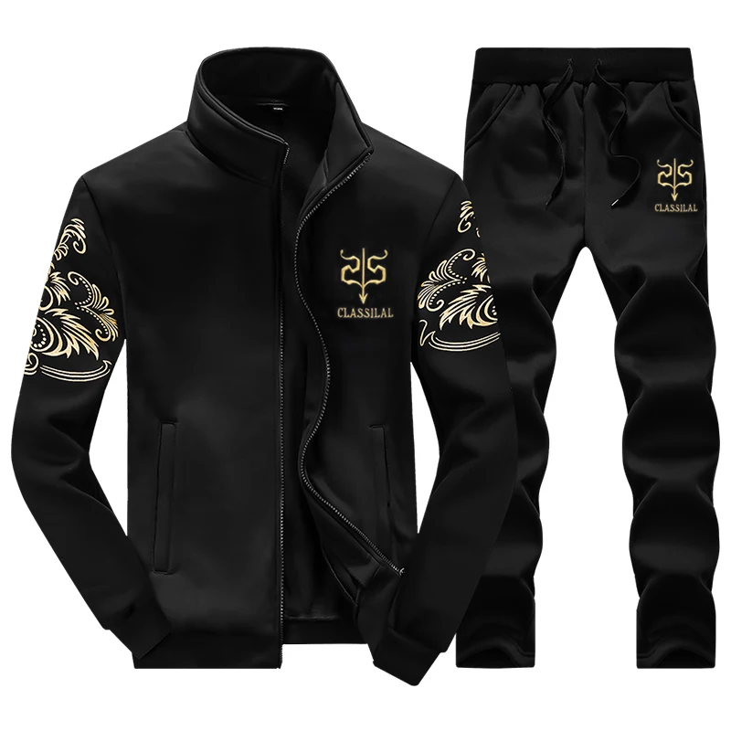 A batch wholesale zippered cardigan pullover thick Spring&Autumn hoodie men's sample custom printing sweatshirts sports suit