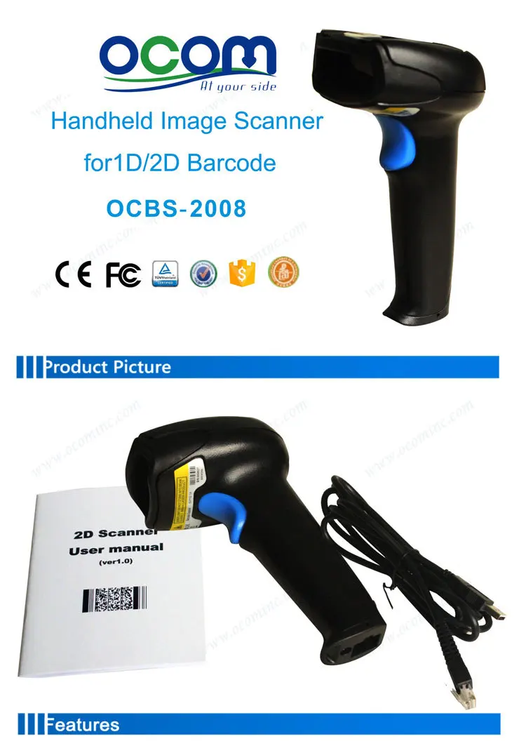 (ocbs2008) Handheld Autoscan Barcode Scanner For 1d/2d With Usb Or