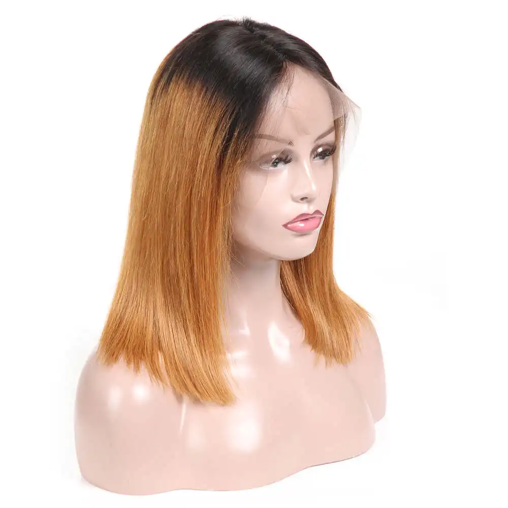 

Bob Wig Brazilian Straight Short Lace Front Pre Plucked With Baby Hair Remy Hair
