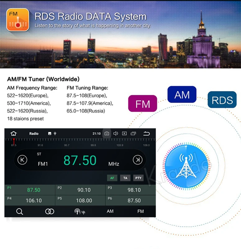 Krando Android 8.0 7'' 8-core Car Radio Player With Gps For Nissan
