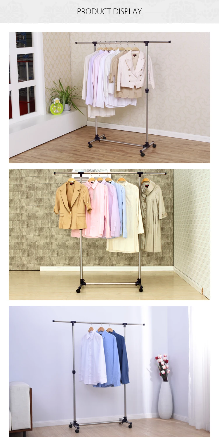 Adjustable Portable Single Pole Telescopic Clothes Rack Buy Single