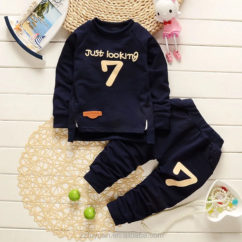 0-4Y kids cotton casual long sleeve clothing sets for spring & autumn 14