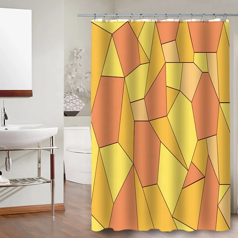 

Wholesale Printed Colorful Pattern Bathroom Polyester Fabric Shower Curtains, Multicolor