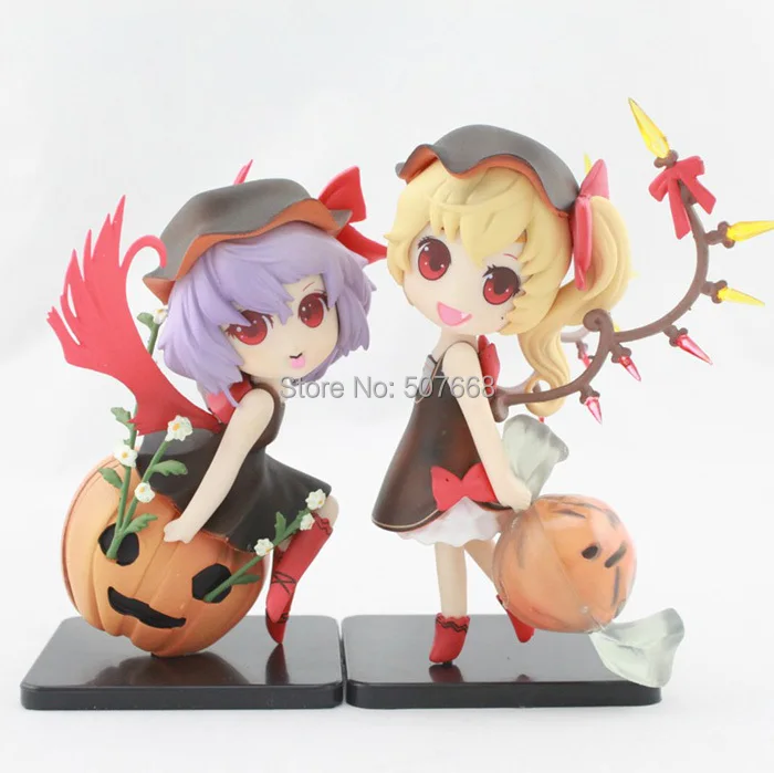 2pcs//set Touhou Project Remilia /& Flandre Scarlet Halloween PVC Figure