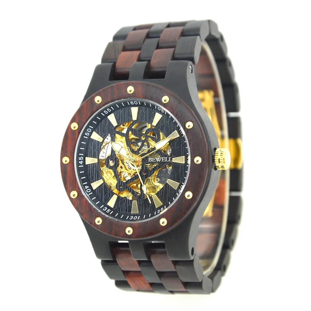 

Latest Fashion Automatic Mechanical Men Wrist Wooden Watches 3ATM Waterproof-Wholesale OEM