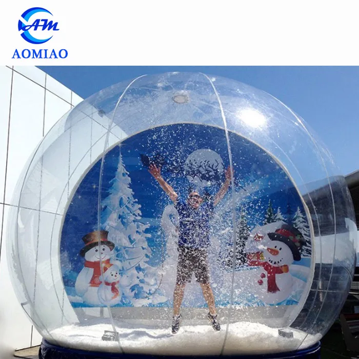 Huge Clear Christmas Air Blown Yard Globes Inflatable Human Size Snow
