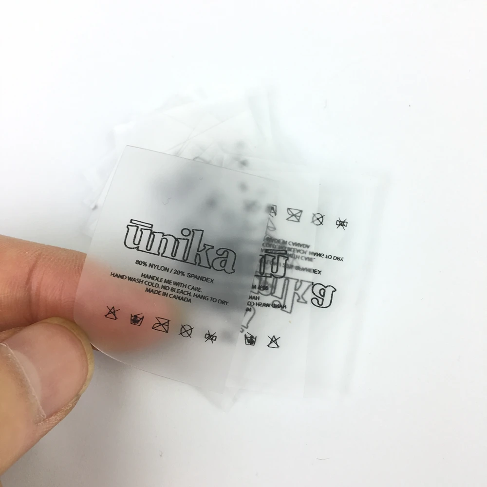 

Good Quality Elegant Soft TPU Silicone Print Care Label Size Label for Swimwear, Customized