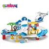 Police set track kids play big building learning toys blocks