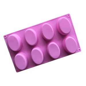 Image of Hot sell 8 cavity oval handmade soap mold silicone soap mold