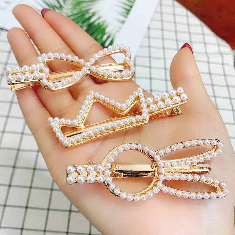 Korea Style Pearl Hair Clips Girls Barrettes Boutique Hairgrips For ...