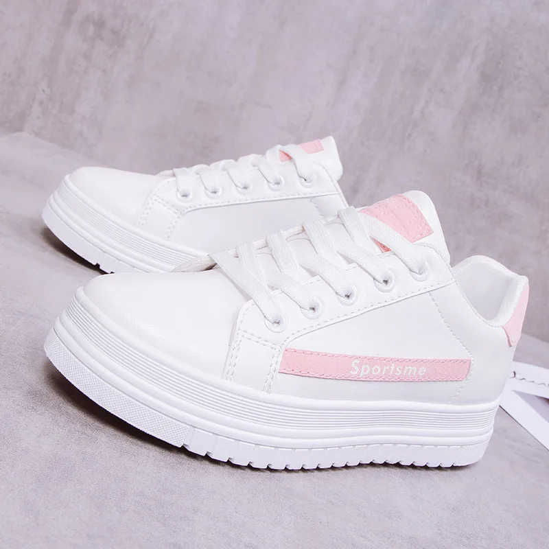 

2021 Spring New Designer White Shoes Female Platform Sneakers Women Tennis Casual Shoes, Customized