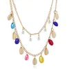 Best selling hot chinese products cowrie shell necklace boho jewelry gold plated chain geometric necklace
