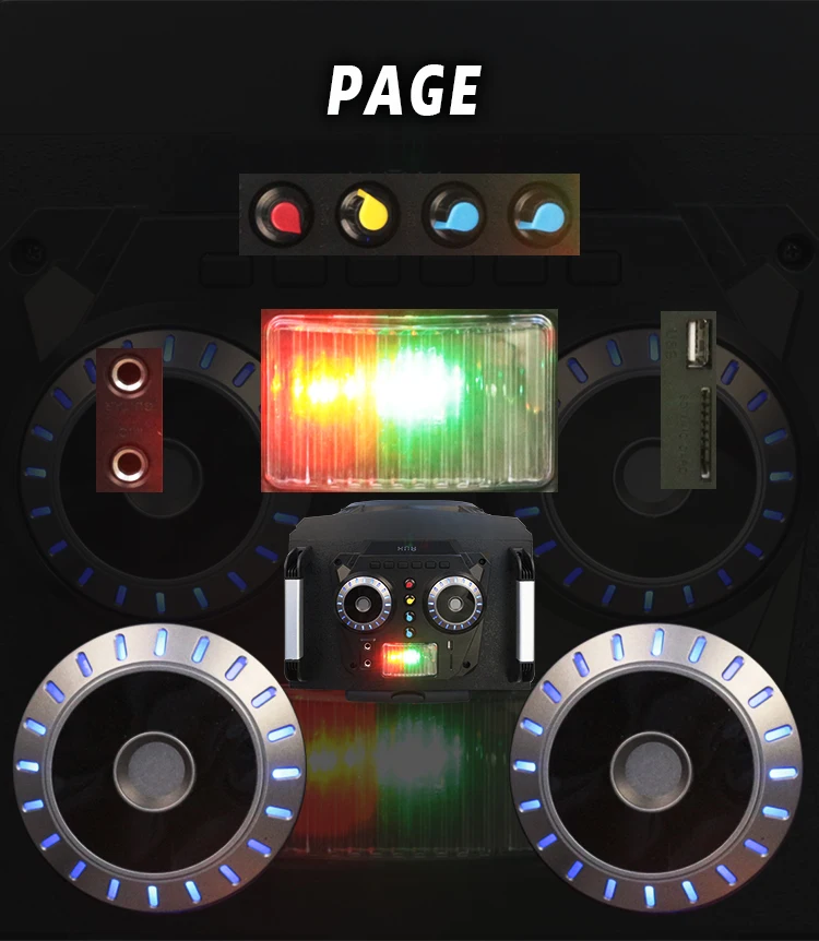 LED LIGHT portable trolley speaker portable audio speaker - ANKUX.COM