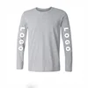 Good quality 50% cotton 50% polyester no logo mens slim fit blank longsleeve anti shrinking t shirt custom