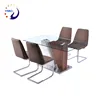 Elegant glass top dining set MDF dining table in hot sale