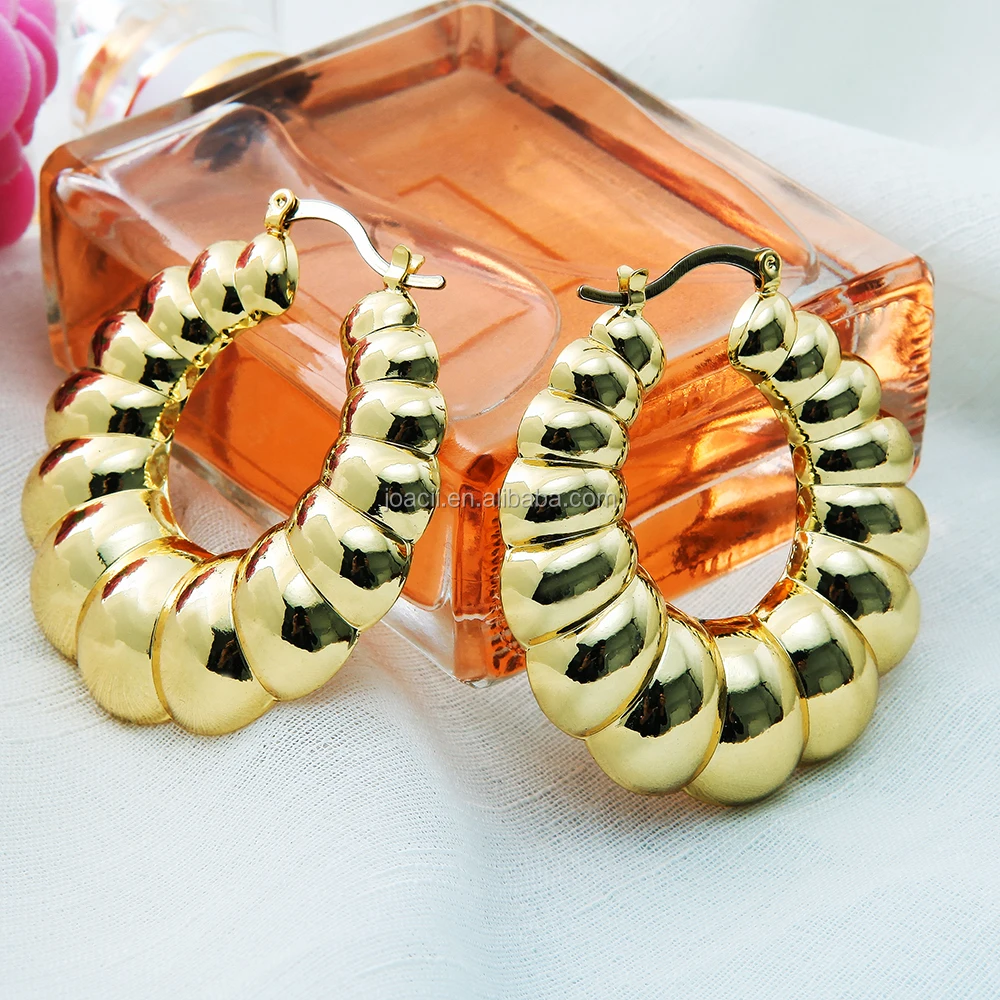 18K gold plated alloy big earrings jewelry UAE market