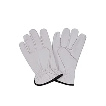 white leather driving gloves