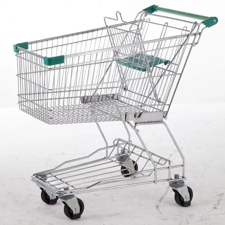 China Factory 100l Shopping Trolly For Supermarket With 4 Wheels - Buy ...