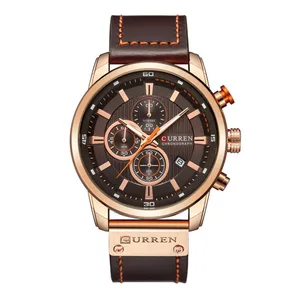 CURREN New Watches Men Sport Chronograph Wristwatch Leather Strap Quartz Display Date Male Clock Horloges Mannens Saat relojes