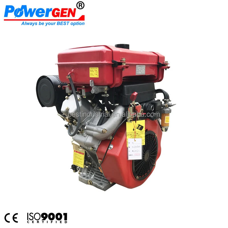 Best Price!!! POWERGEN Air-cooled Electric Start 2 Cylinder V Twin Motorcycle Engine Diesel 22HP
