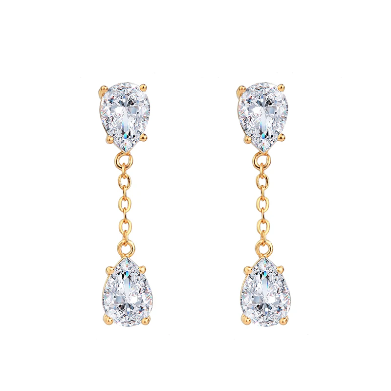 

me0062 925 Silver Post Brass Zircon Filigree Diamond Gold Earring 2019 Women Gold Drop Earring