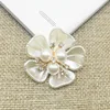 Korean imitation pearl shell 5-leaf grass 5-petal camellia heart alloy handmade shoe lace buckles accessories buckles shoes