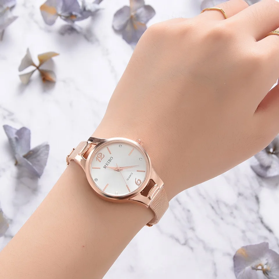 
Women Wrist Watch Luxury Ladies Dress Bracelet Quartz Watches For Women Simple Rose Gold Creative 2018 Gift Relogio Feminino 